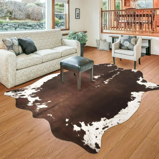 American Style Animal Print Faux Fur Cowhide Rug for Bedroom Living Room Carpet Home Decoration Floor Mats