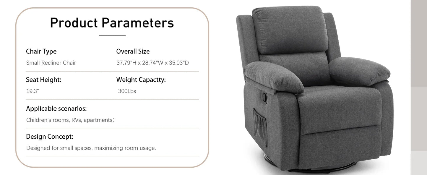 360 Degree Swivel Rocker Chair Glider For Small Spaces