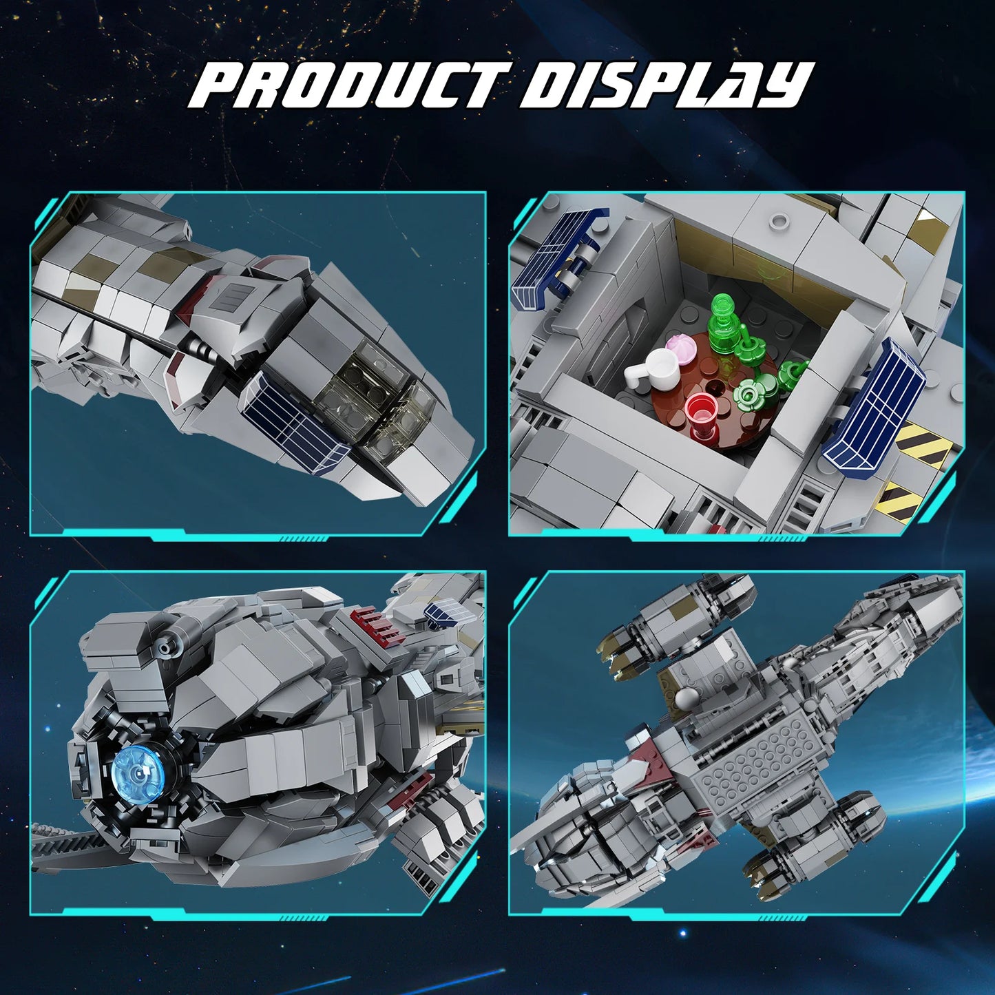 Firefly Class Spaceship Building Blocks Shuttle With Display Stand 1345 Pieces