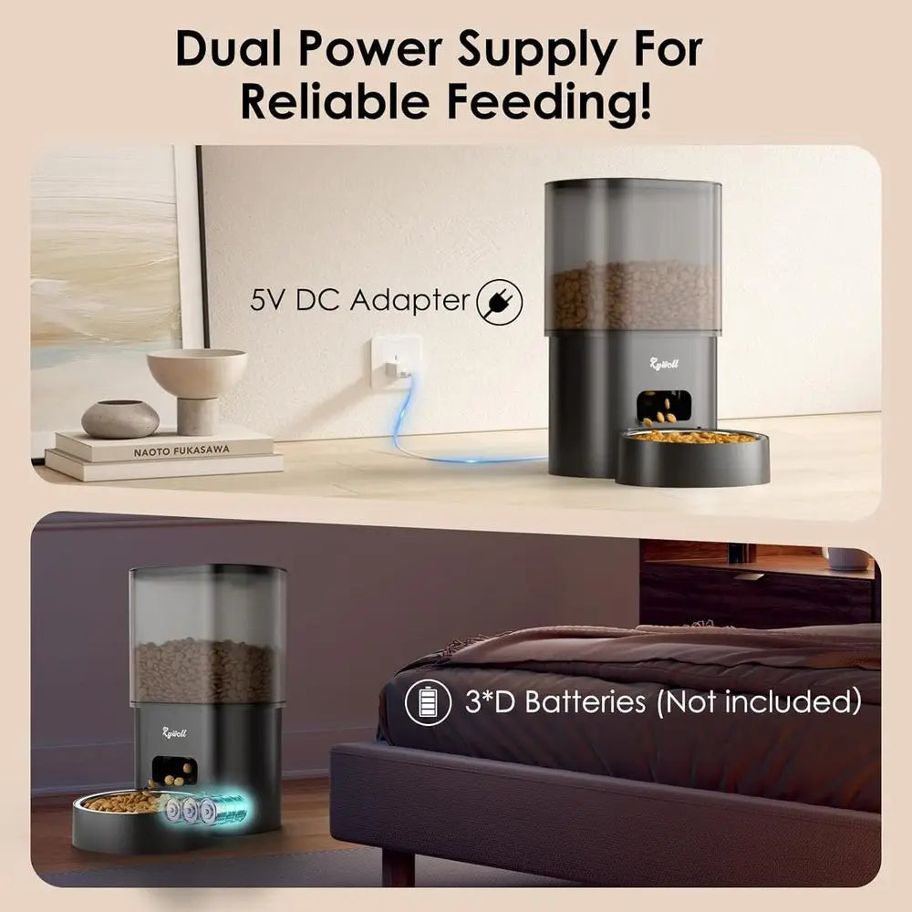 Automatic Pet Feeder And Water Dispenser 3L 2.5L With LCD Display