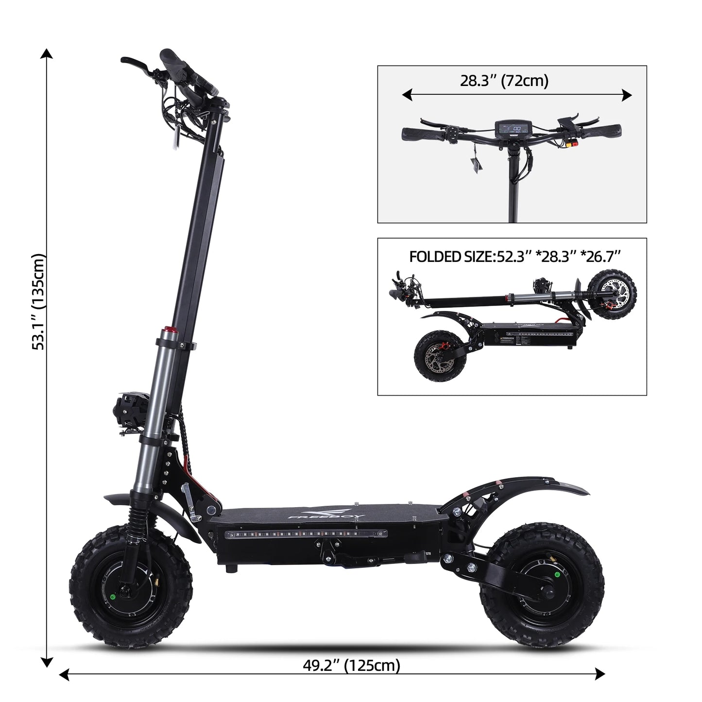 6000W High Power Electric Scooter Offroad Foldable 60V 38Ah