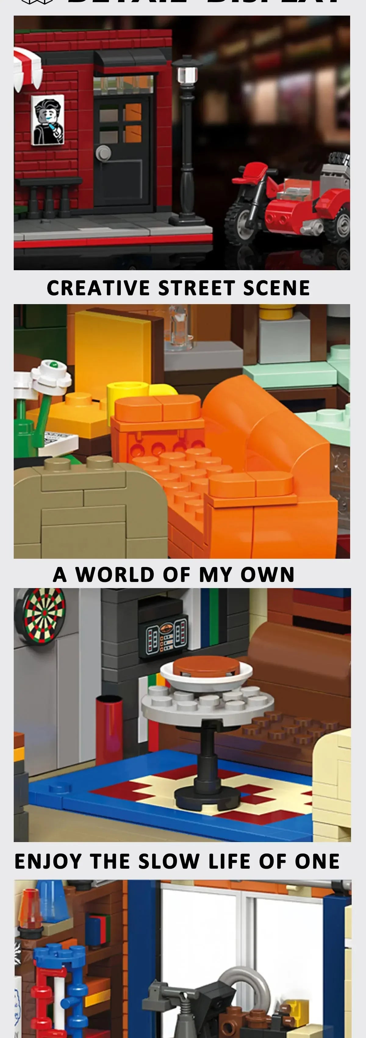 Big Bang Modular City Building Block Set Street View Coffee Shop 4335 Pieces