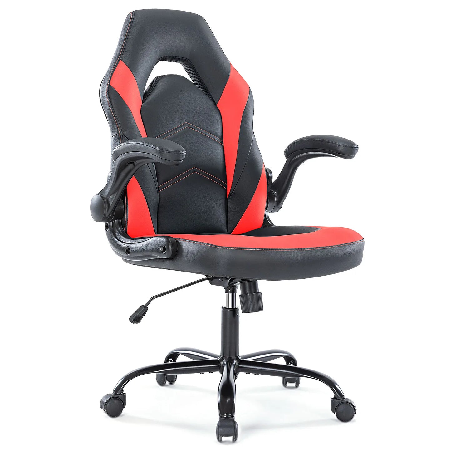 Ergonomic PU Leather Gaming Chair With Adjustable Flip Up Armrests For Office