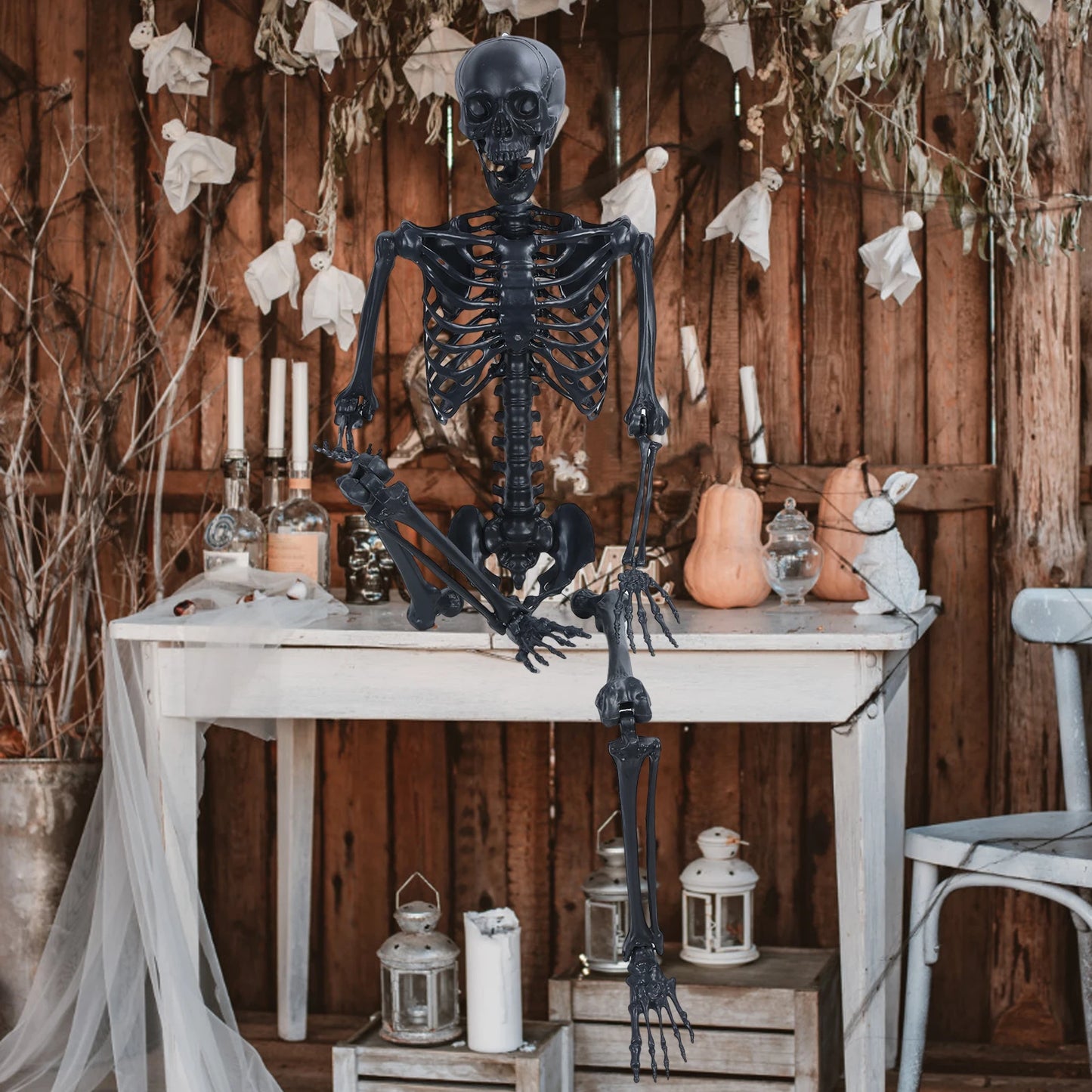 Five Point Four Feet Life Size Light Up Skeleton With Joints