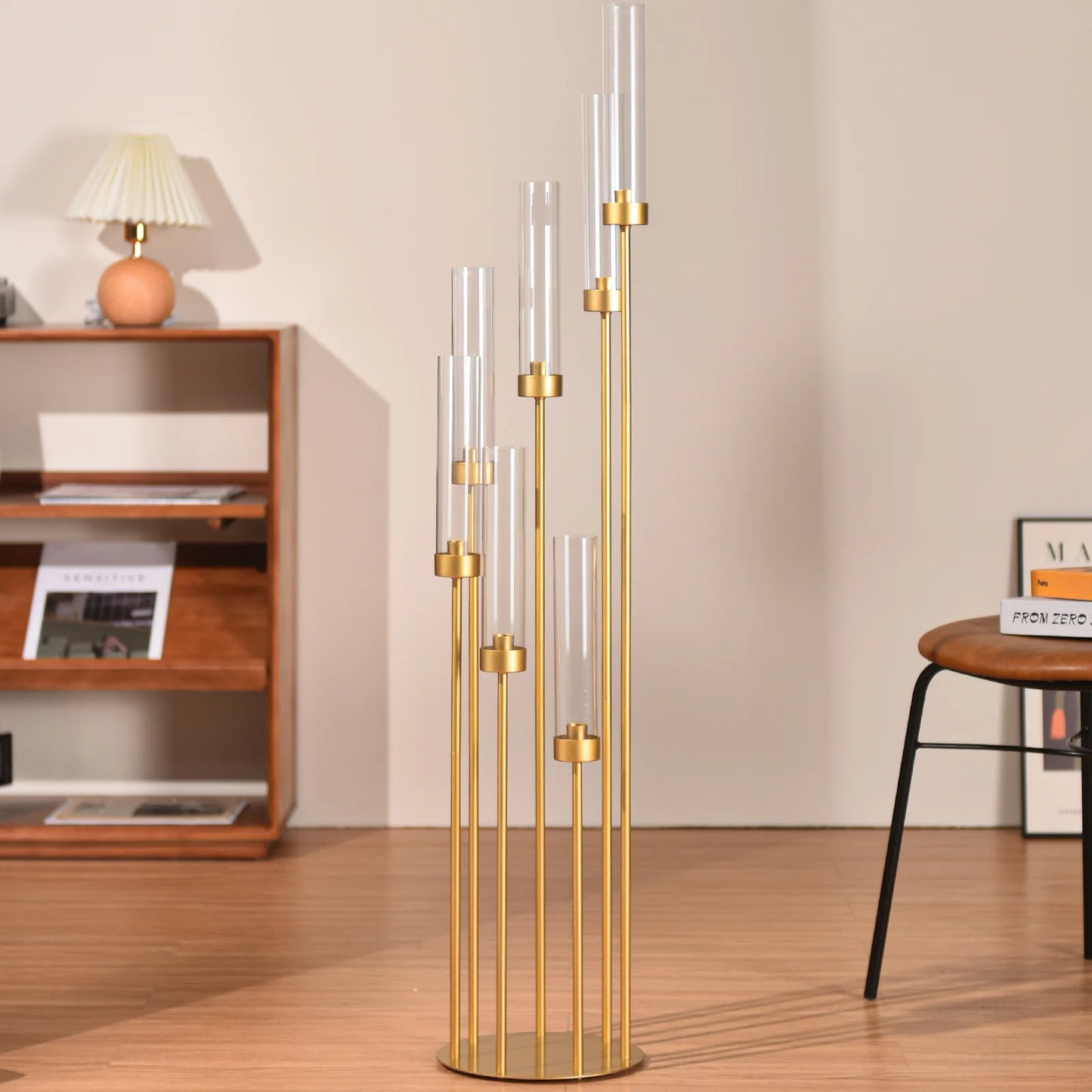 Gold 7 Arm Floor Candelabra 48 Inch Wedding Centerpieces