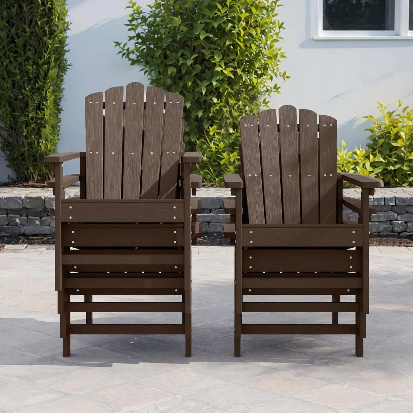 Stackable Adirondack Chairs Set of 2 Weather Resistant Outdoor Patio Poly Lumber