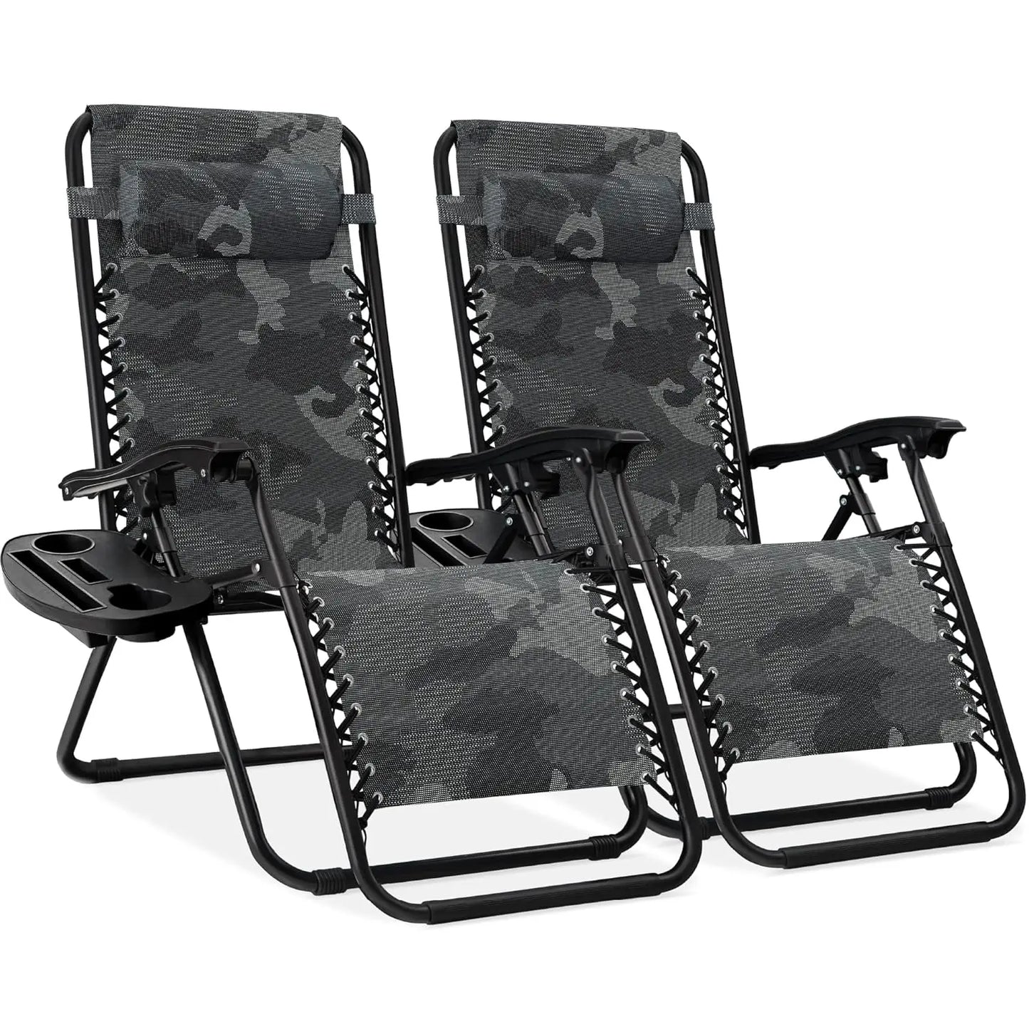 Set Of 2 Adjustable Zero Gravity Lounge Chairs Sage Green