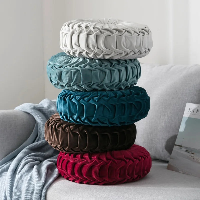 Velvet Throw Pillow Soft Decorative Round Cushion for Home Sofa Couch Chair Bedroom Office