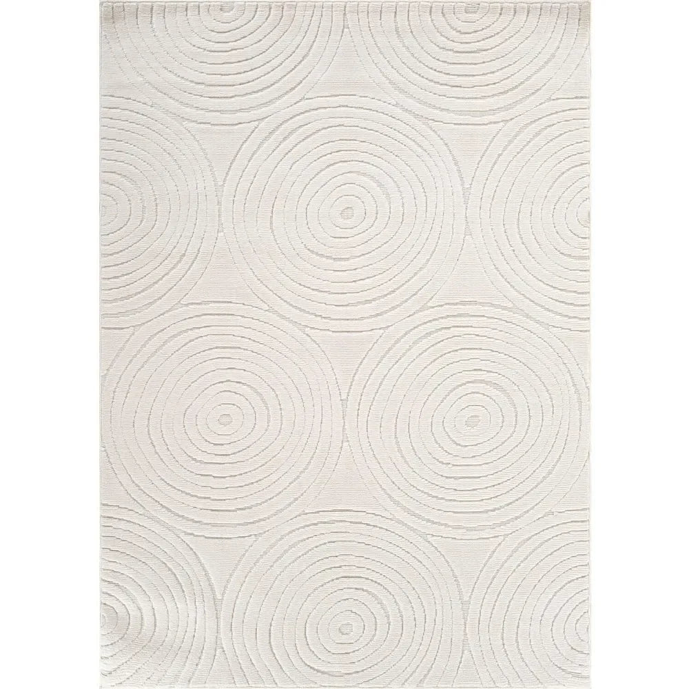 Micro Loop Area Rug Light Gray 9x12 Geometric Modern Luxury Circular Durable Soft Indoor Rugs for Living Dining Room Office