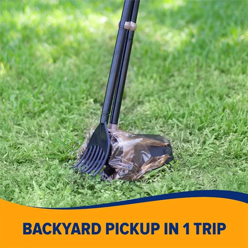 Dog Poop Scooper Swivel Bin With Rake Black Scented Bags