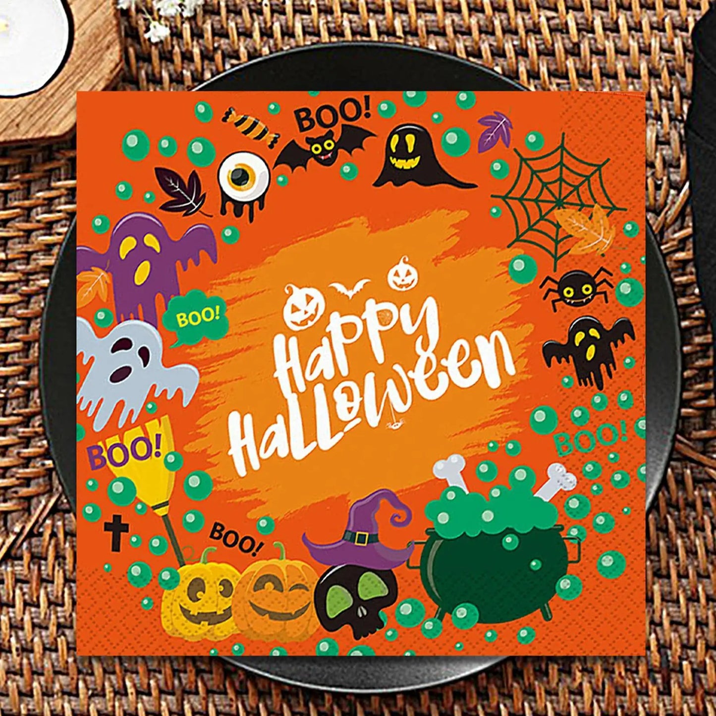Halloween Paper Napkins 20 Sheets Ghost Skull Design