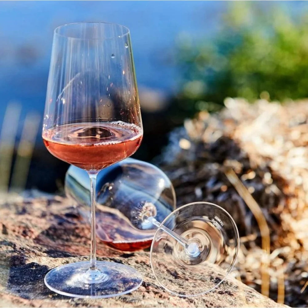 Universal Hand Blown Crystal Wine Glasses Set of Two