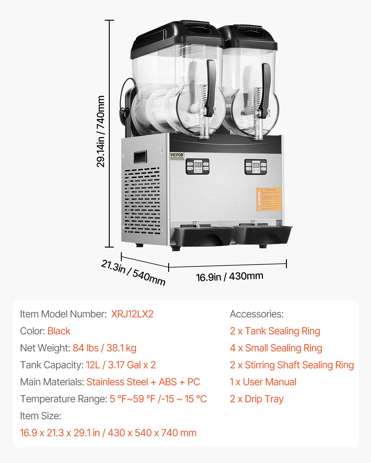 SucceBuy 3-36L Commercial Slushy Machine 1-3 Tanks Stainless Steel Margarita Smoothie Frozen Drink Maker for Home and Restaurants