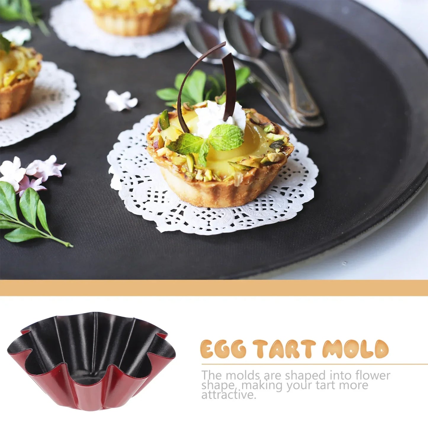 Non Stick Tart Quiche Flan Pan Mold Pie Pizza Cake Mold Cupcake Egg Tart Tartlet Baking Mold Muffin Cup Bakeware
