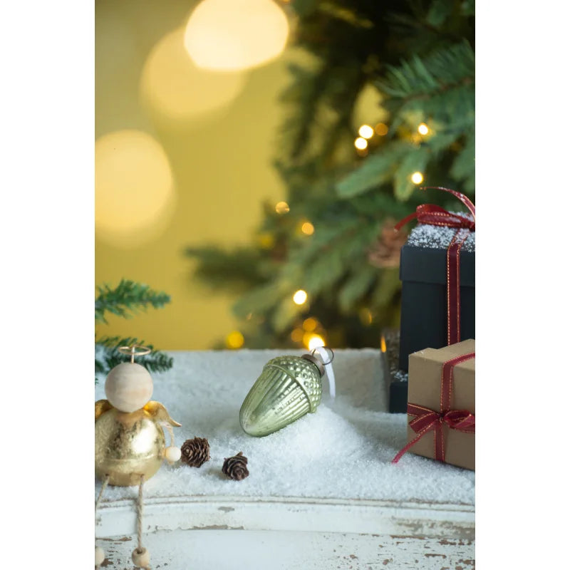 Tear Drop Glass Ornament Set of 12 for Christmas Tree Decor