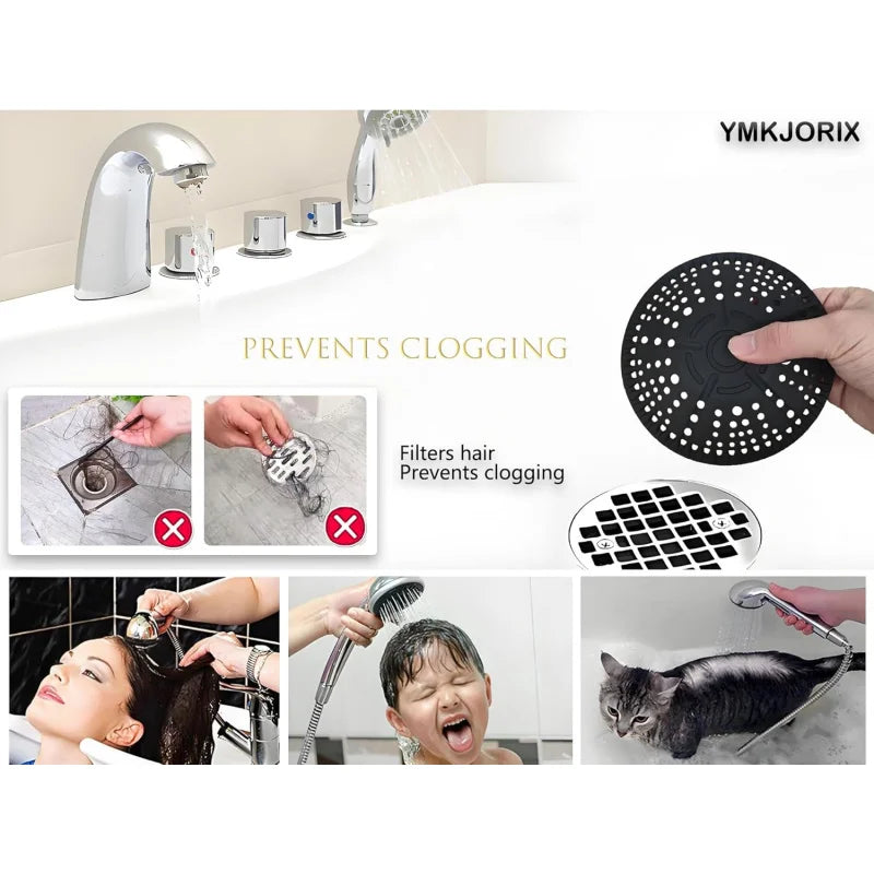 2 Pack Silicone Shower Drain Catcher And Cover For Bathroom