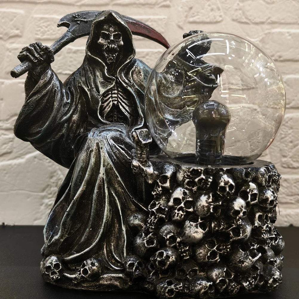 Halloween Light Up Ghost Fortune Teller Touch Sensing Grim Reaper Decor Haunted House Decoration