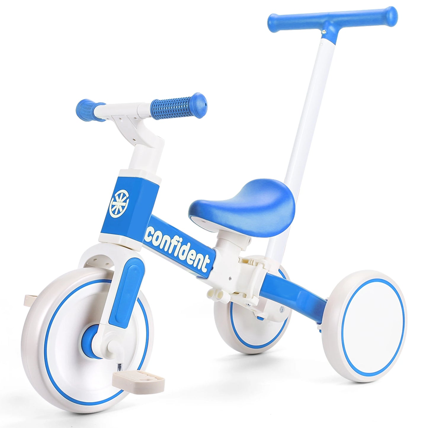 4 In 1 Baby Balance Bike With Parent Steering Trike Gift