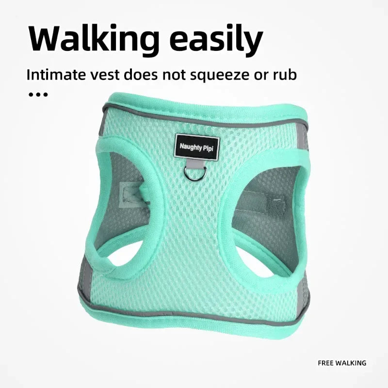 Adjustable Vest Dog Harness for Small Dogs Reflective Leash
