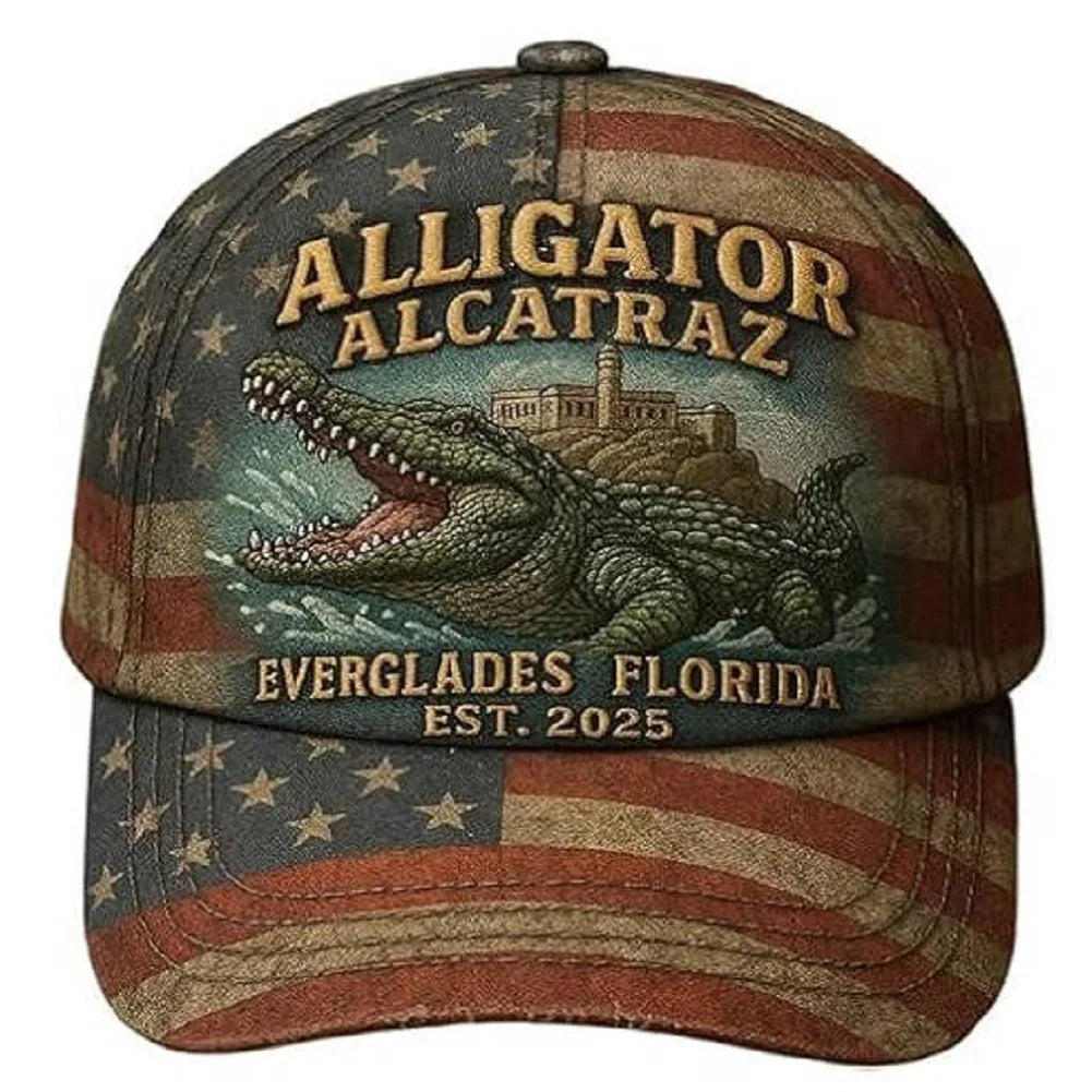 Unisex Baseball Cap Cartoon Embroidery Alligator Alcatraz Marine Corps 250th
