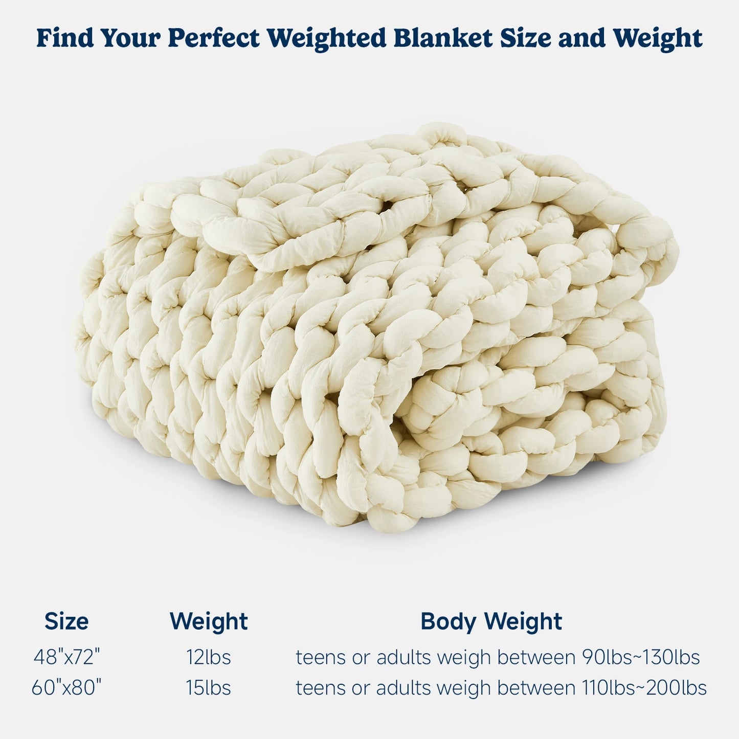 Simple Opulence Handmade Chunky Knit Weighted Blanket for Adults Cooling Heavy Cable Knitted Throw Blanket Home Decor for Sofa