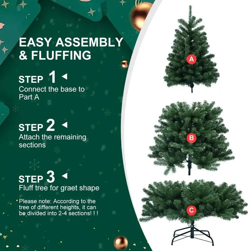 7ft Hinged Christmas Tree With Memory Wire 1064 Tips