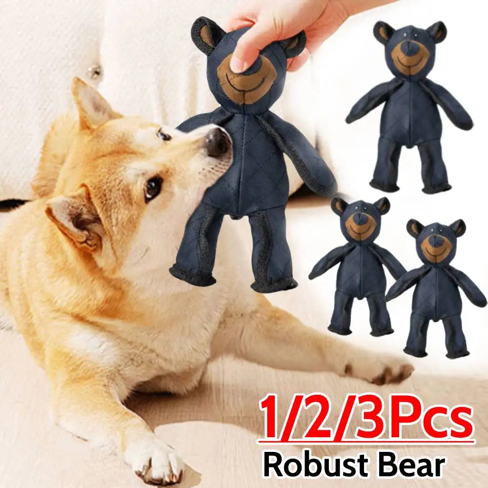 Mighty Bear Plush Interactive Dog Toy for Teeth Grinding Cleaning and Anti Bite Play