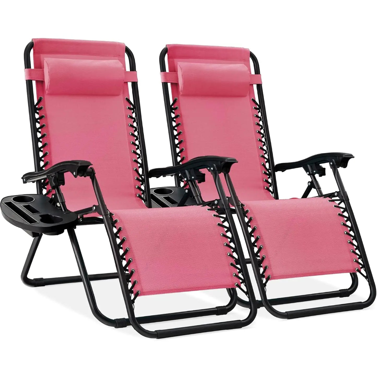 Set Of 2 Adjustable Zero Gravity Lounge Chairs Sage Green