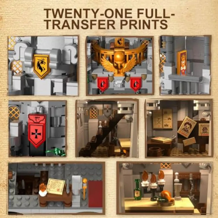 Medieval Knight Castle Building Set 2554 Pieces Tower Modular Architecture