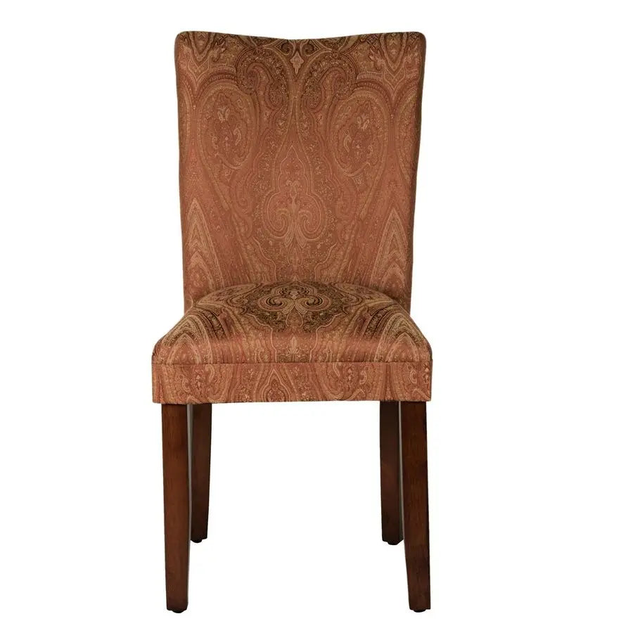 Home Decor Classic Upholstered Parsons Dining Chair Red And Gold Damask