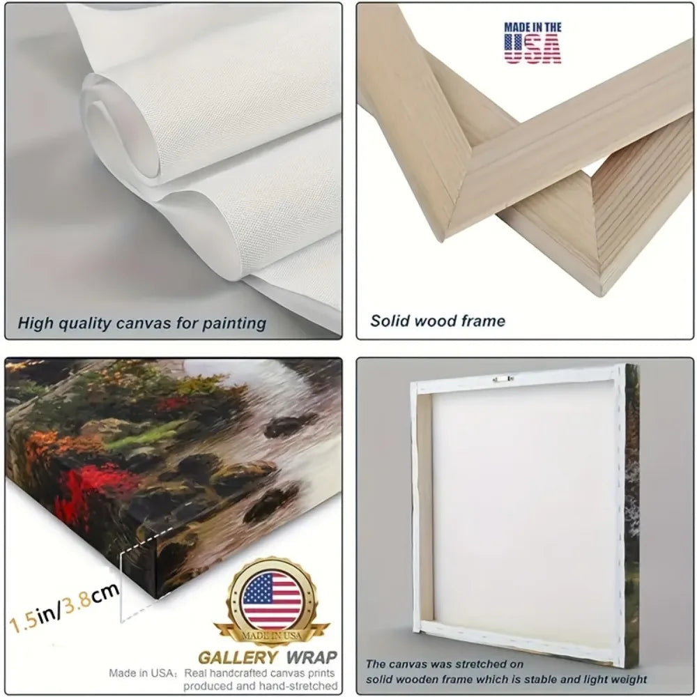 1.5 Inch Pine Frame Canvas Art With Black And Gold Calla Lily Design