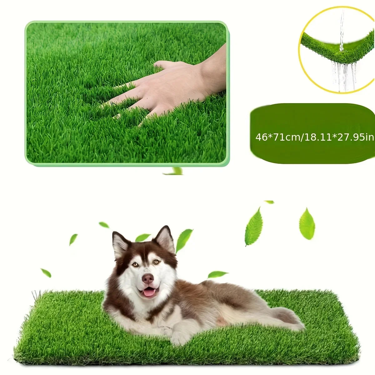 Washable Dog Grass Mat With Non Slip Backing For Training And Odor Control