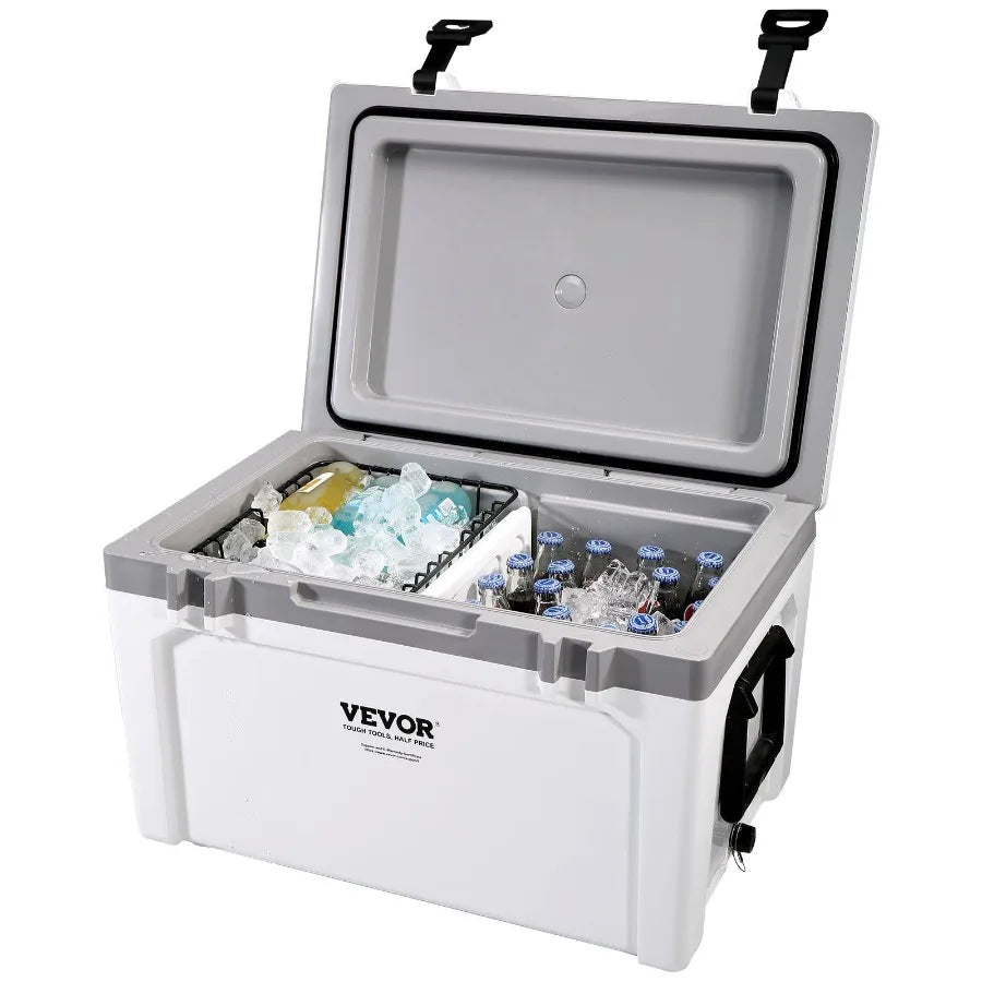 Insulated Portable Cooler 52 Qt Holds 50 Cans Ice Retention Hard Cooler Camping