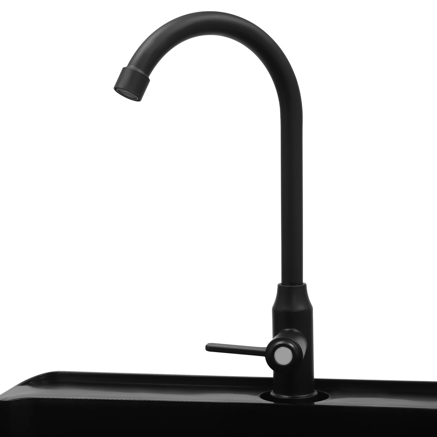 Freestanding Laundry Sink With Faucet Soap Dispenser Black