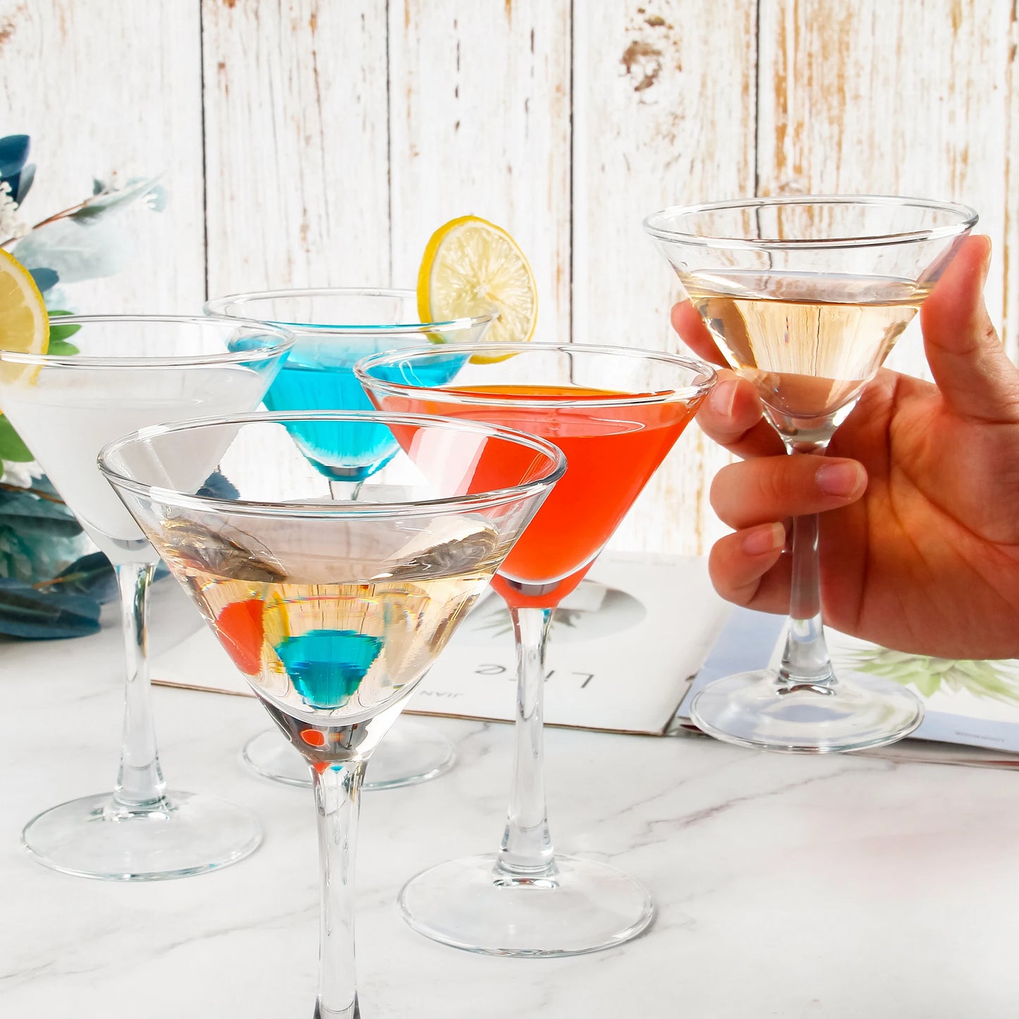 Six Ounce Cocktail Glasses Shatterproof Dishwasher Safe