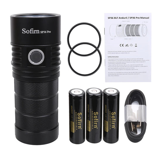 Sofirn SP36 Pro 8000 Lumen LED Flashlight 4 SST40 USB C Rechargeable 18650 Torch