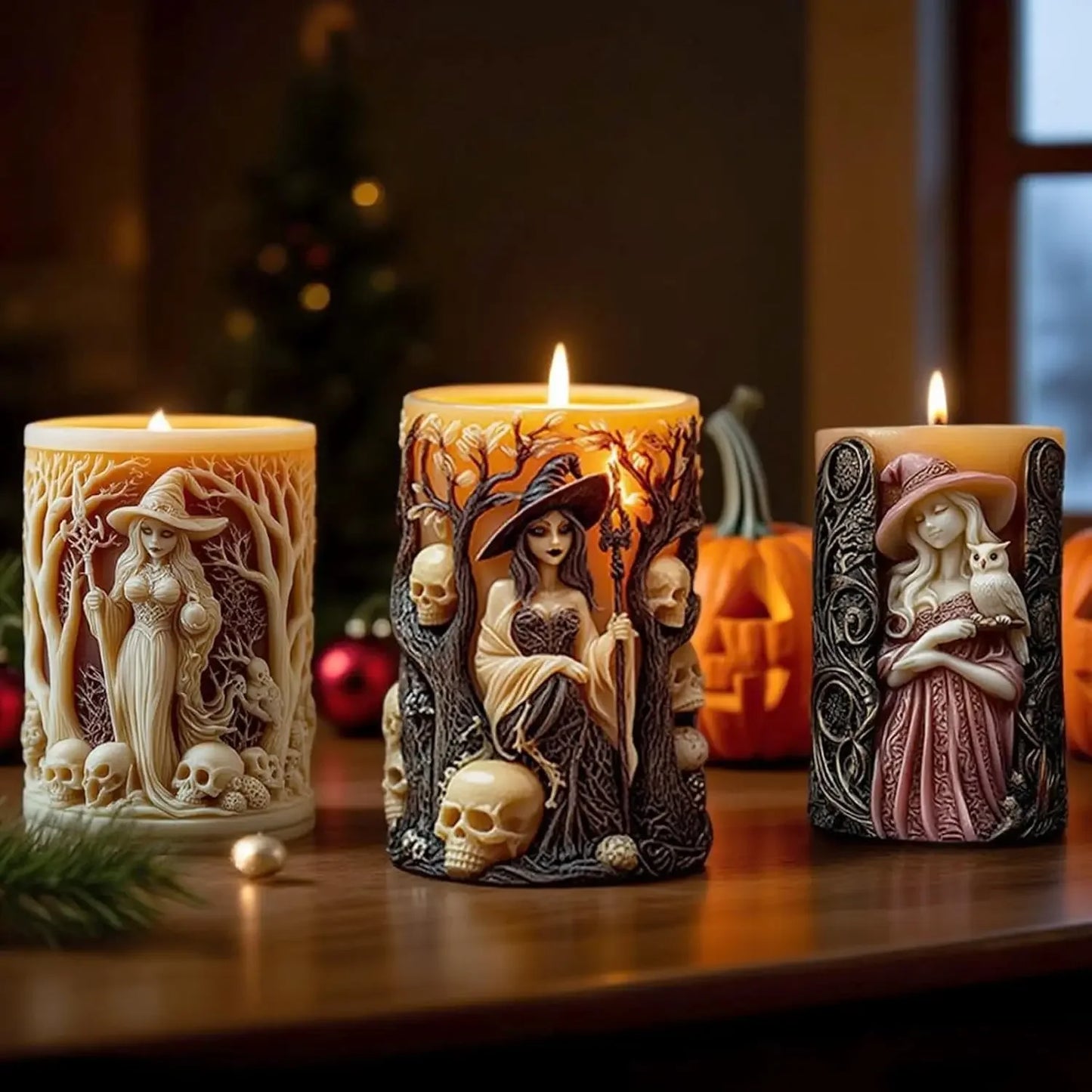 Witch Pillar Candle Molds Silicone For Candle Making