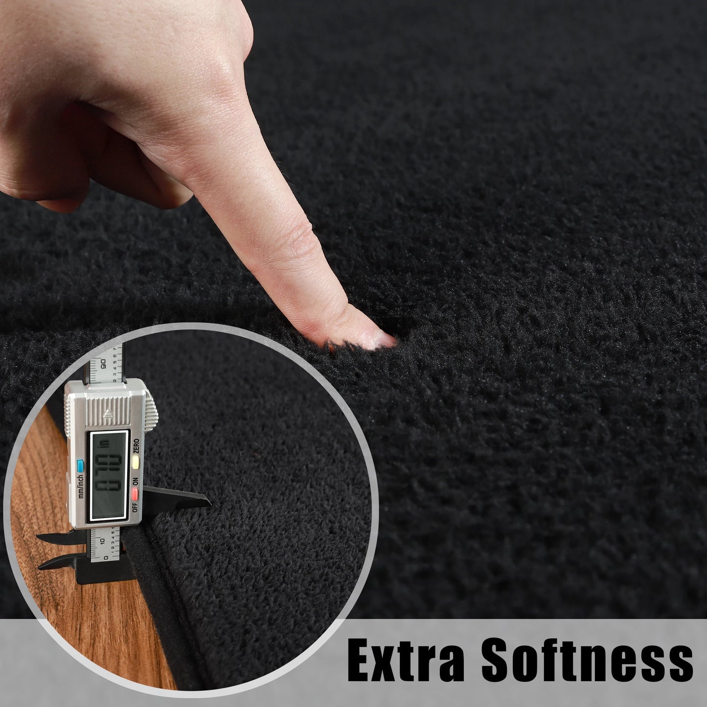 Black Rugs Living Room Carpet Nonslip Bedside Rugs Large Soft Floor Rug Children Game Mat Rectangular Home Decoration
