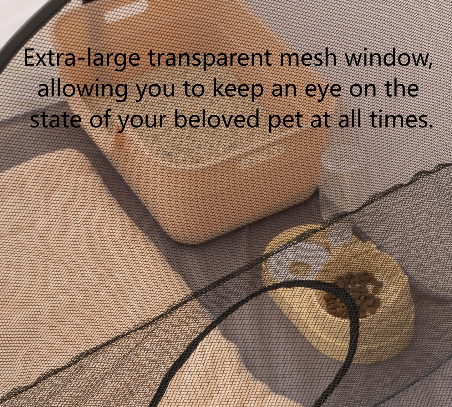 Square Gray Oxford Cloth Pet Nest With Foldable Play Tunnel