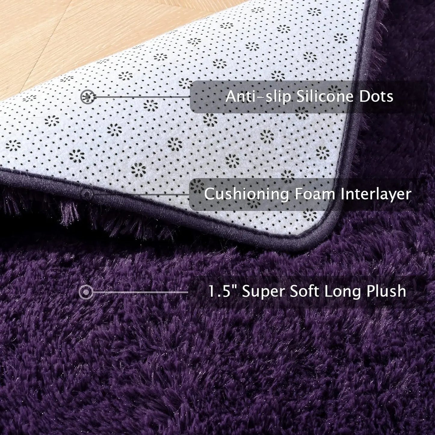 Fluffy Rugs for Bedroom Fuzzy Area Rugs for Living Room Soft Kids Carpet Non Slip for Hardwood Floors Room Decor