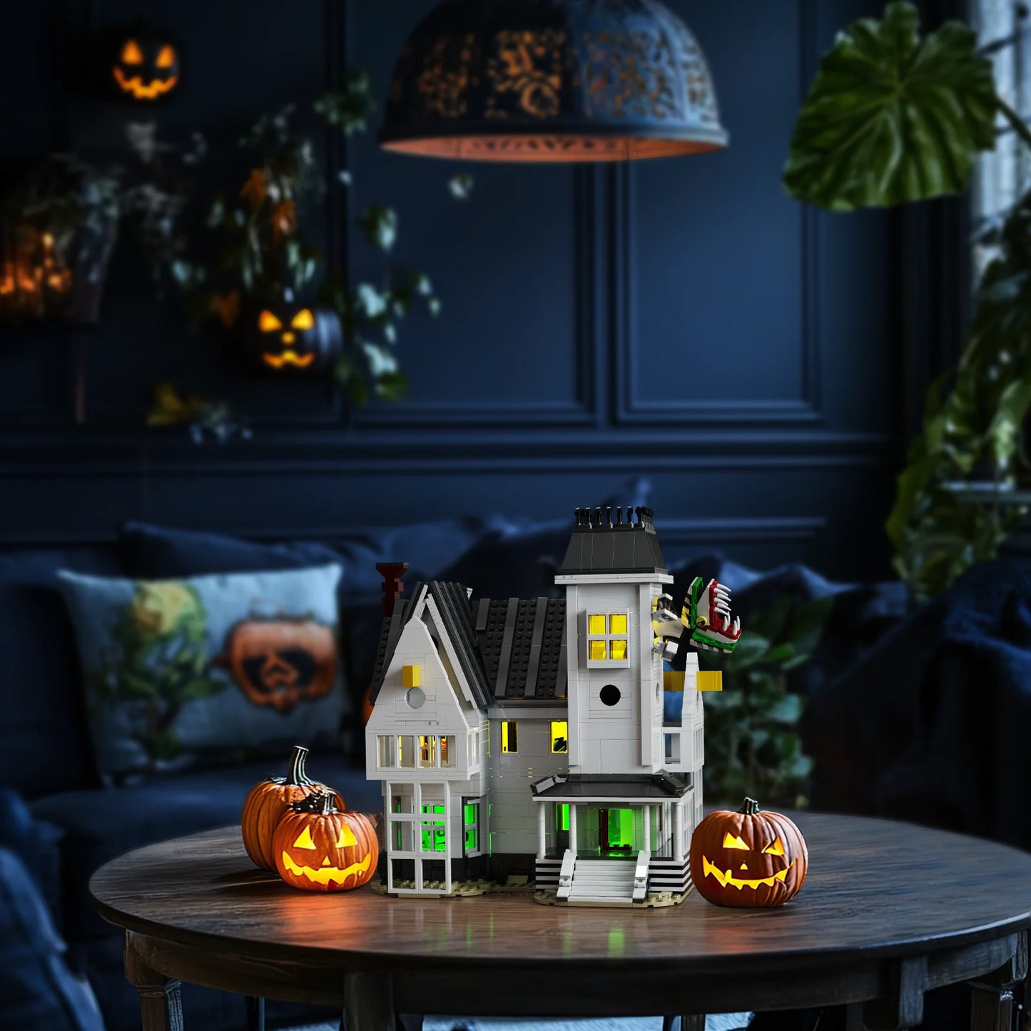 Spooky Beetle Mansion Building Blocks Set Lego Compatible For Halloween Decor