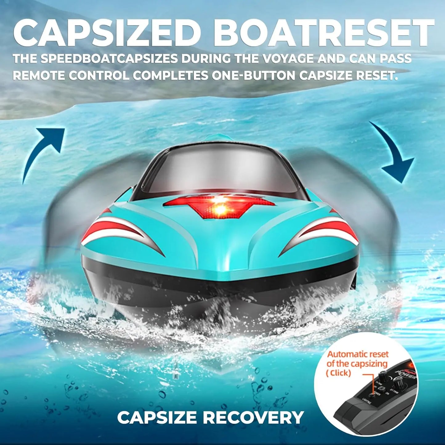 Brushless RC Boat 18 Inch For All Ages 55 KPH Battery 2500mAh Waterproof Lake