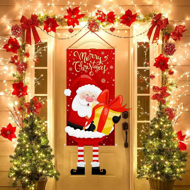 2025 Christmas Hanging Flag Banner For Door Decorations