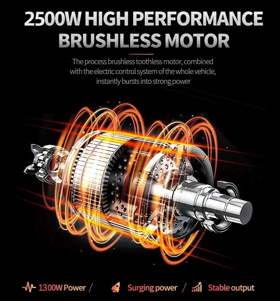 Adults Electric Scooter 2500W Foldable 10 Inch Pneumatic Tires 60 To 80km Range