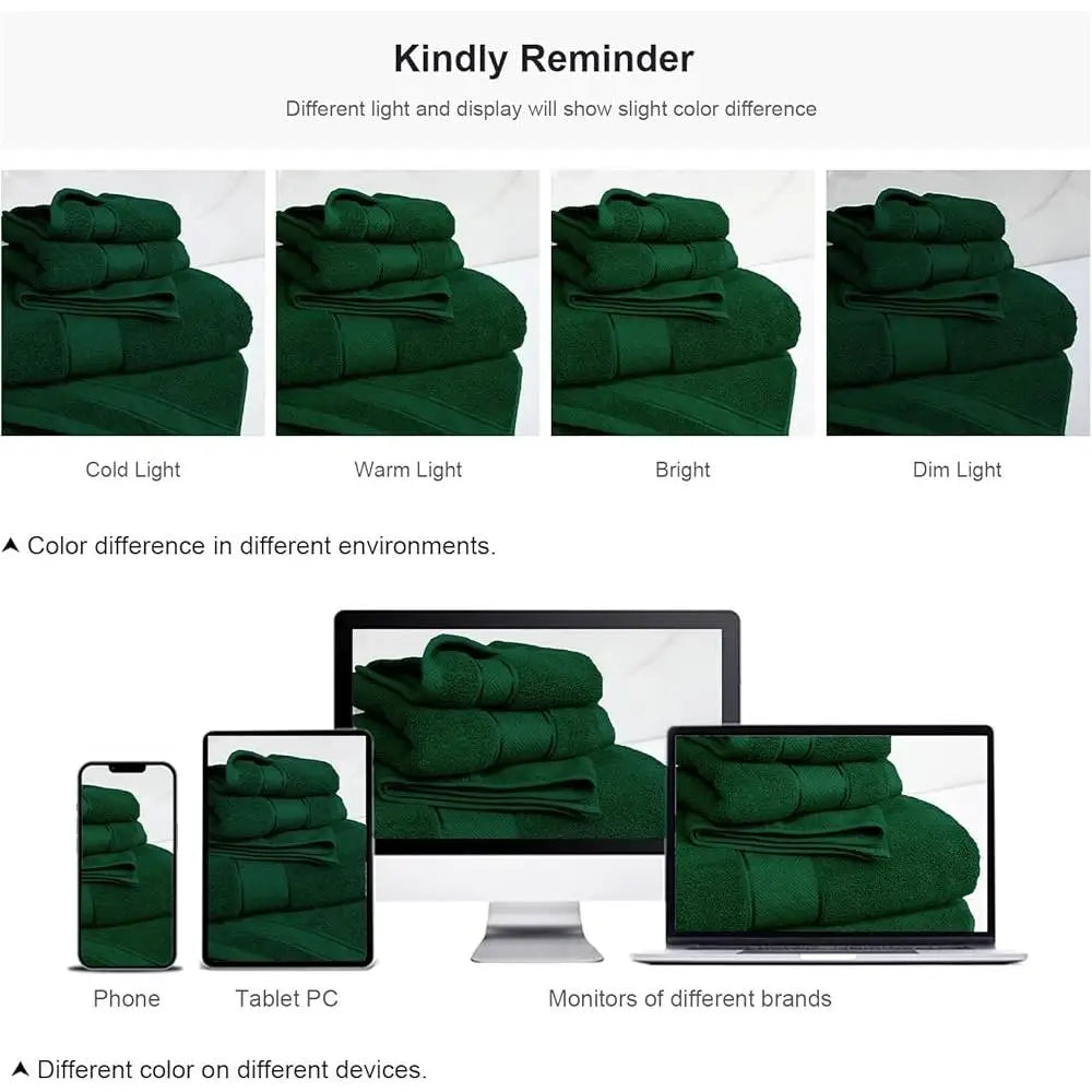 Luxury Turkish Cotton Towel Set 6 Piece Quick Dry Towels