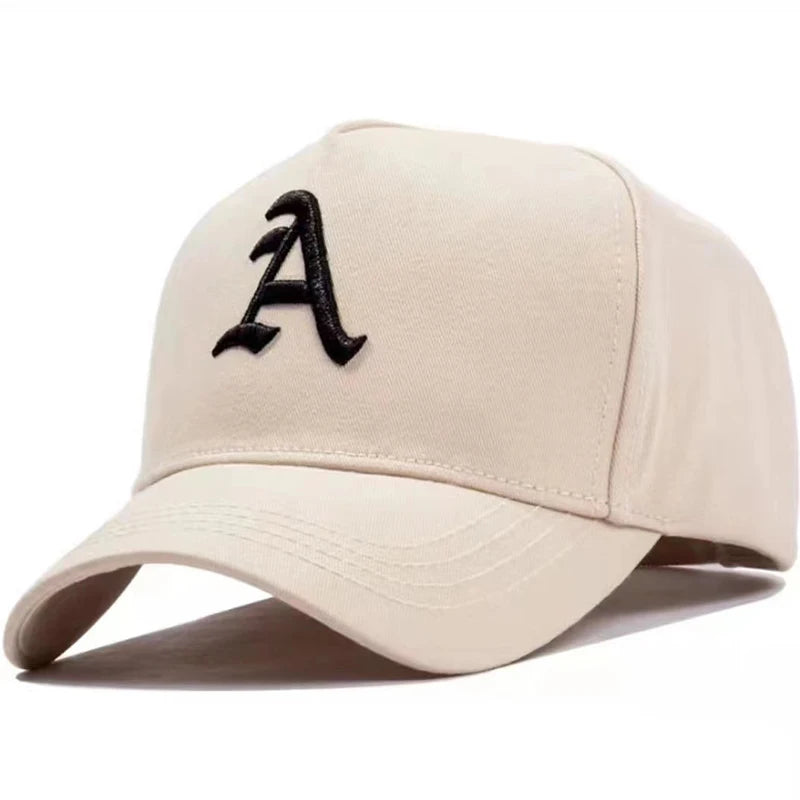 Unisex A Letter Embroidered Baseball Cap Outdoor Adjustable Sun Protection Hat