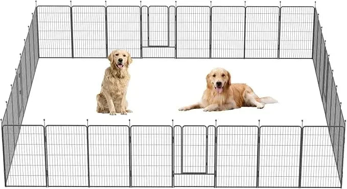 Heavy Duty Folding Dog Playpen Indoor Outdoor Anti Rust Portable With Door Large