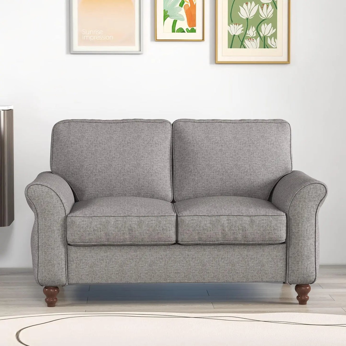 57 Inch Blue Loveseat Sofa 2 Seater For Living Room Office Apartment Customized