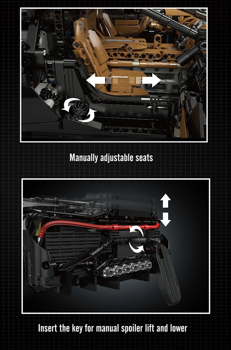 Mould King 13163 La Voiture Noire Building Block Sport Car Set