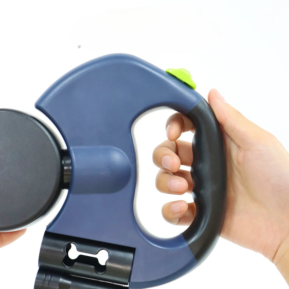 Automatic Retractable Two End Dog Leash With Flashlight 10ft
